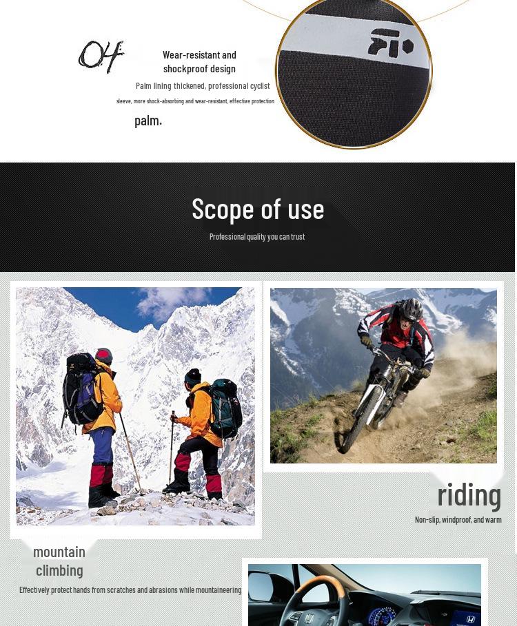 Korean Velvet Windproof Running and Cycling Gloves for Men & Women - Warm Autumn/Winter Outdoor Fitness & Mountaineering Protection