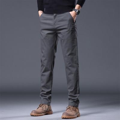 Pants Men's Spring and Autumn Men's New Fleece Warm Versatile Simple Business Pants Solid Color Trend Casual Men's Pants