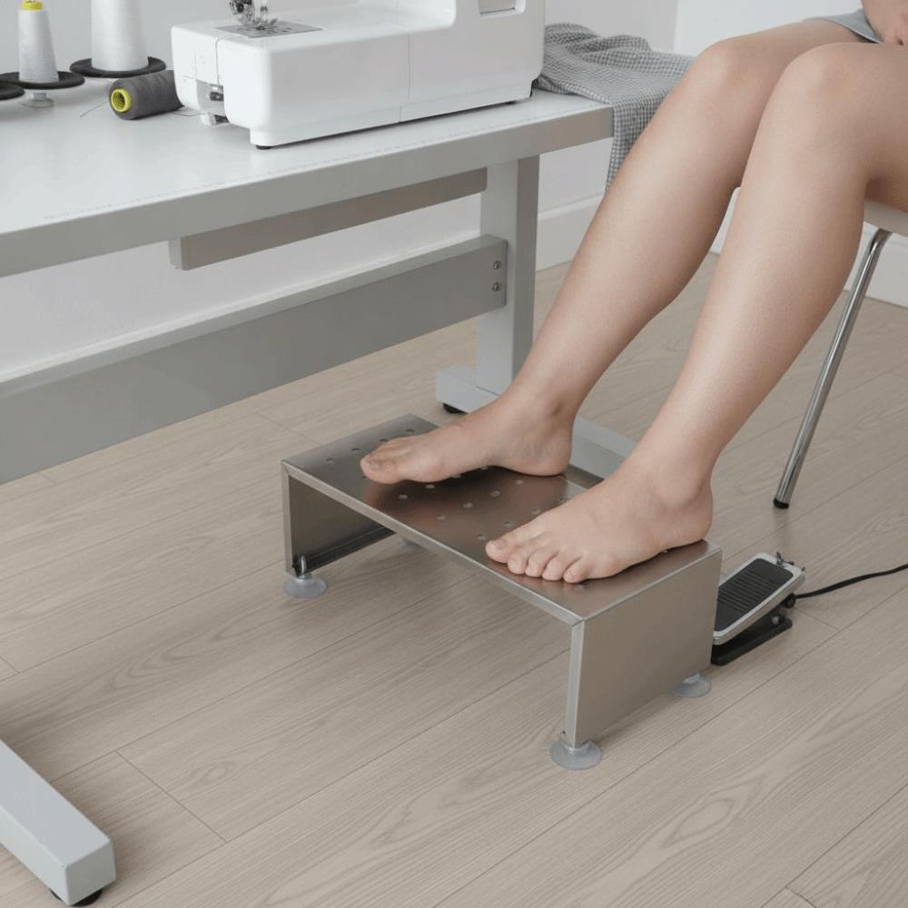 Non Slip Sewing Machine Foot Stool Polished Stainless Steel Sewing Stool  Sewing Station