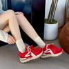 Red platform women's heightening shoes summer and autumn new casual sports little white shoes