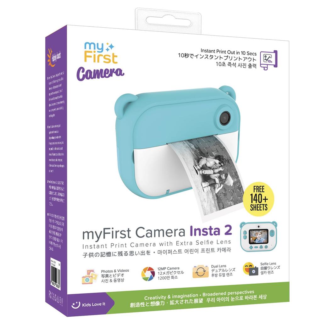 myFirst Camera Insta 2 [Inkless, Instant Printing] 12MP Dual Lens Timer, 10-Second Printing, Ultra-Lightweight, Blue