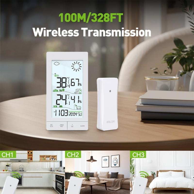 Upgrades Wireless Weather Stations with Easy To Read Touch Screens for Accurate Indoor Outdoor Temperature & Moisture  Data