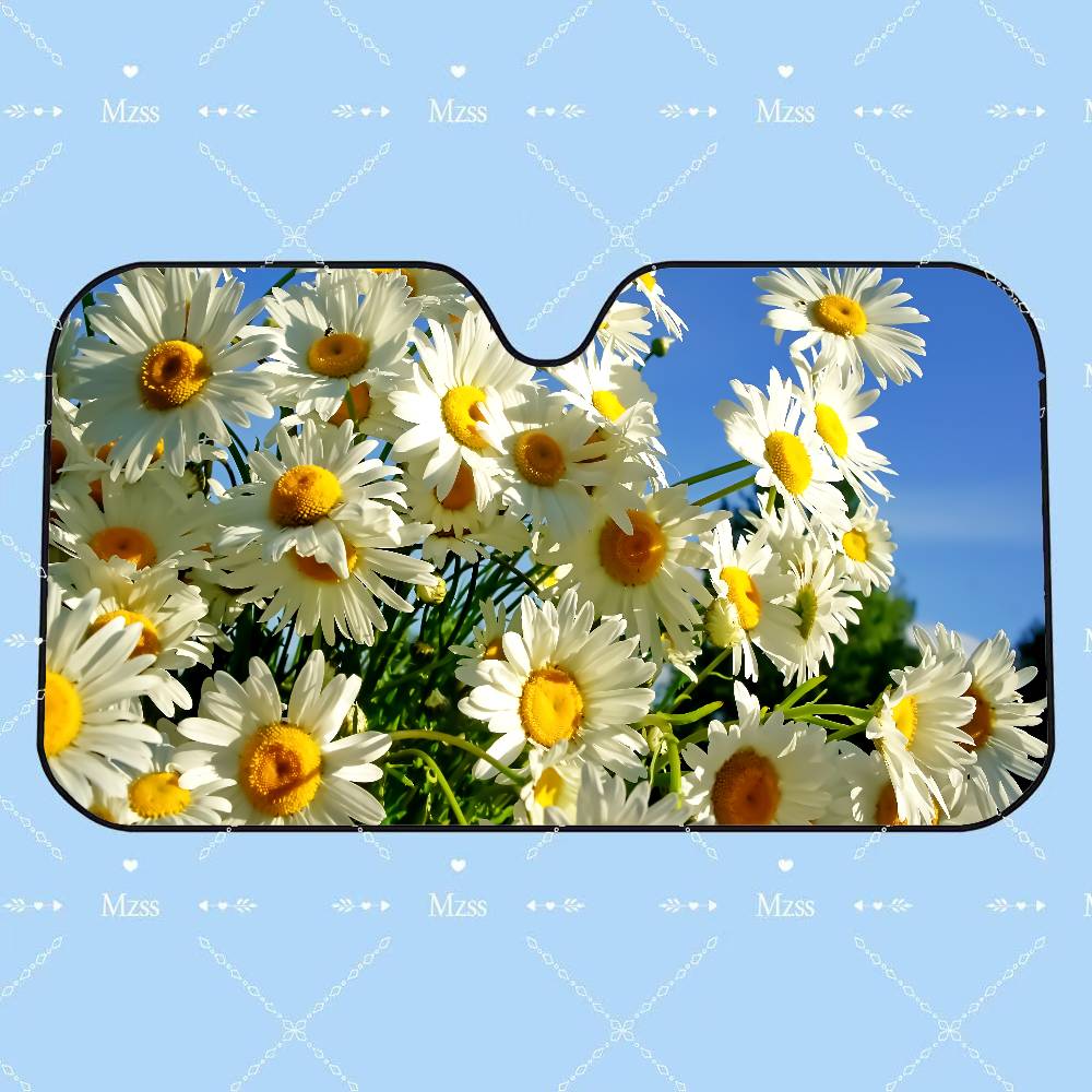 Daisies Car SunShade Car Sunshade, Front Windshield Protector, Foldable UV Resistant Sunshade Cover, Car Accessories