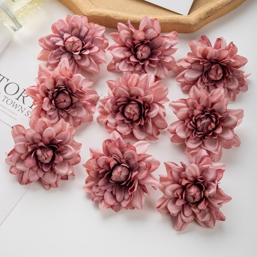 5/10Pcs Artificial Flowers Silk Chrysanthemum DIY Gifts Box Scrapbook Wedding Arch Home Garden Decor Christmas Wreaths Clearance