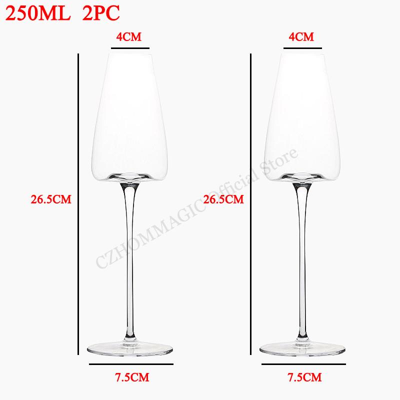 4/2/1Pcs Crystal Goblet Red Wine Glass Cup Kitchen Tool Drinkware Champagne Glasses Bordeaux Burgundy Wedding Square Party Gifts