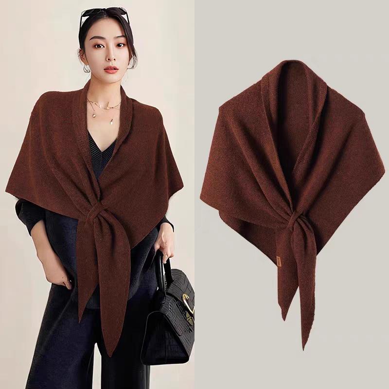 Koreanischer Stil Einfarbiger Strickschal Damen Winter Warm Vielseitiger Nackenwärmer