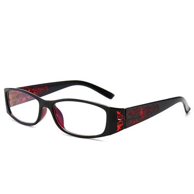 Fashion Vintage Floral Anti Blue Light Reading GlassesWomen's Spring Hinge Presbyopic Eyeglasses Comfortable