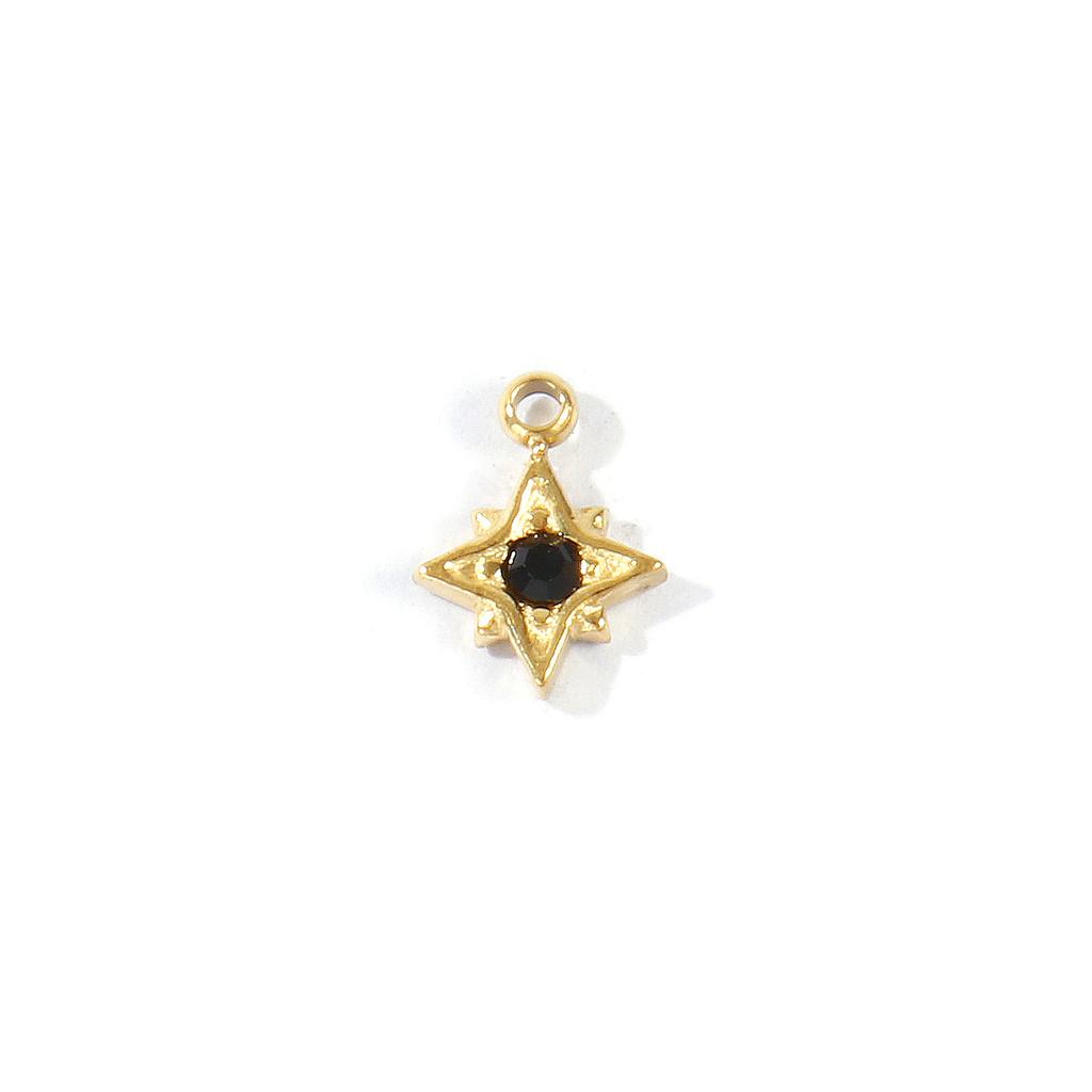 1 Piece Mini Flower Heart Star 304 Stainless Steel Charms Multicolor Cubic Zirconia 18K Gold Plated Pendant DIY Necklace Making