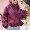 Fashion Hooded Short Jacket Women Streetwear Double Zipper Coat Casual Top Loose Outerwear Students Jackets Spring Autumn