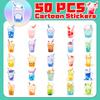50 Stück Niedliche Perlenmilch-Tee-Cartoon-Graffiti-Aufkleber DIY Handy Gitarre Laptop Notizbuch Koffer Tasse Wasserdichter Aufkleber Kinderspielzeug