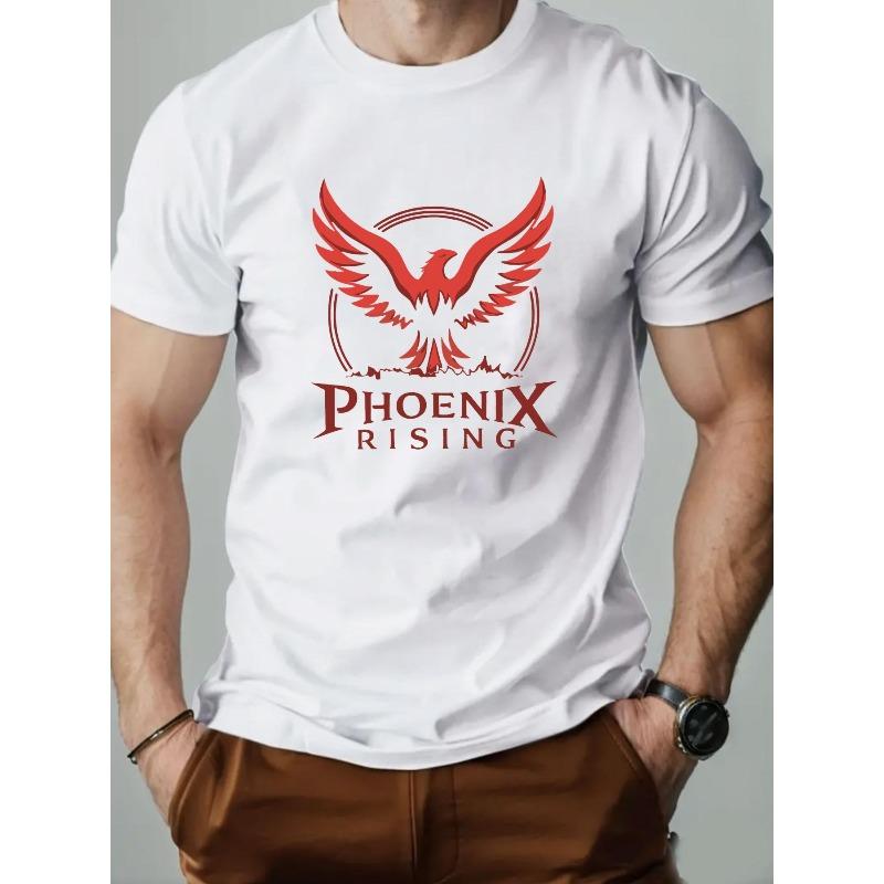 European Size Men's Big Bird Graphic T-Shirt, Casual Short-Sleeve Tee Suitable for Year-Round Wear, Machine Washable Comfortable Everyday Shirt