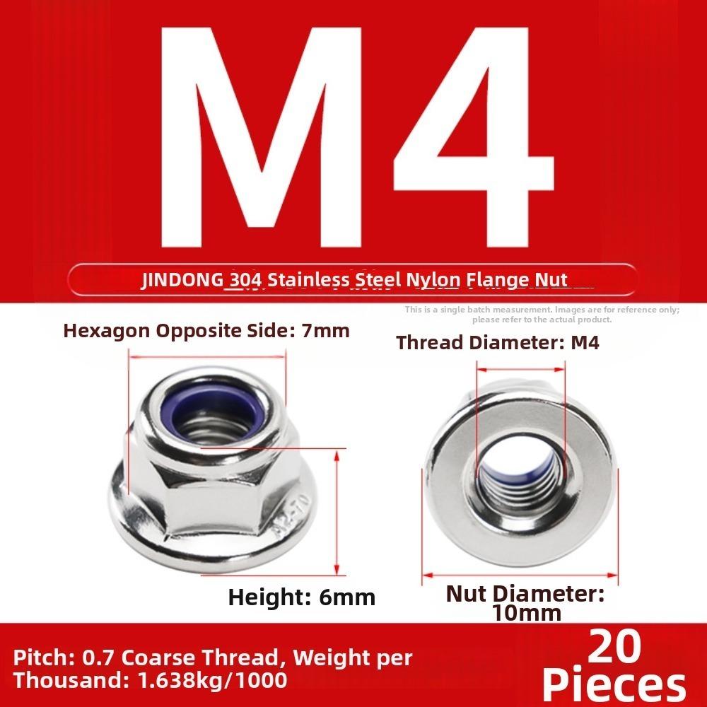 Nylon Insert Flange Lock Nuts Stainless Steel Serrated Nuts New Fastener Nuts  GB Standard