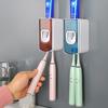 2Pcs Wall-Mounted Toothbrush Holder with Toothpaste Squeezer Strong Load-bearing Universal