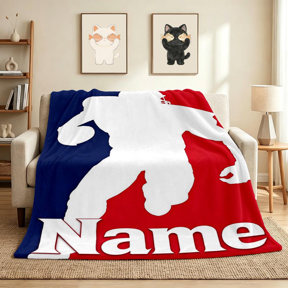 Custom Football Player Soft Throw Blanket Flannel Blanket Warm Sofa Bed Camping home Decor Unique Christmas Gift C10372