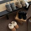 Cozy Wool-Lined Indoor Slippers With 3cm Platform Sole Elastic Strap Slip-On Women Men