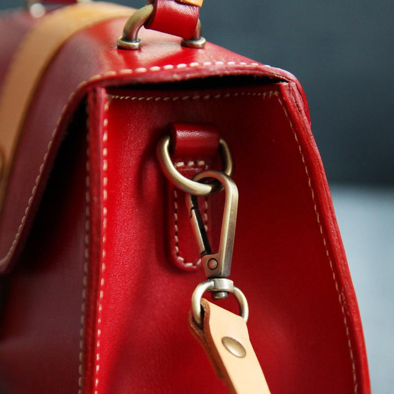 Johnature Genuine Leather Handmade Women Bag Handbag Retro Natural Real Cowhide Solid Color Versatile Shoulder Bags