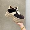 [Fanfna] Retro Platform German Training Shoes Women's 2025 Autumn New Muffin Bottom Color Matching Lace-up Casual Sports Shoes