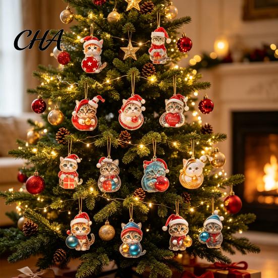 Backpack Charm Accessory Cat Advent Calendar, 24 Days Christmas Countdown Cute 2D Kitten Holiday 2026 Gift Box Ornaments for Party Tree Decor,