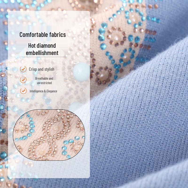 Qianlian Damen Frühling/Herbst Elegantes Strickoberteil mit Revers