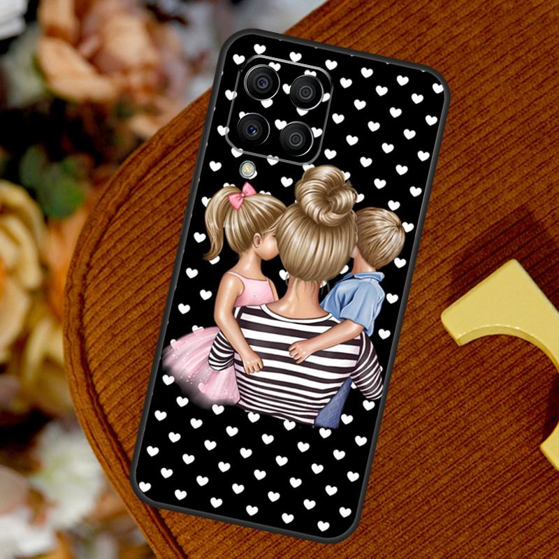 Beautiful Mother Daughter Son For Samsung Galaxy M32 M52 M12 M55 M15 M13 M23 M33 M53 M20 M21 M51 M34 M54 M30s M31s Case