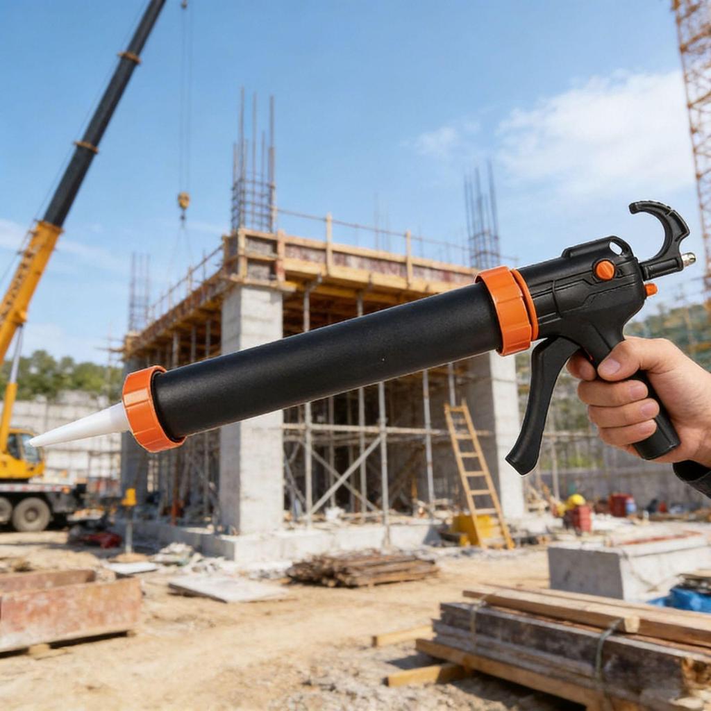 9/15 Inch Industrial Stainless Steel Dual-Use Rotating Glass Soft Sealant Gun