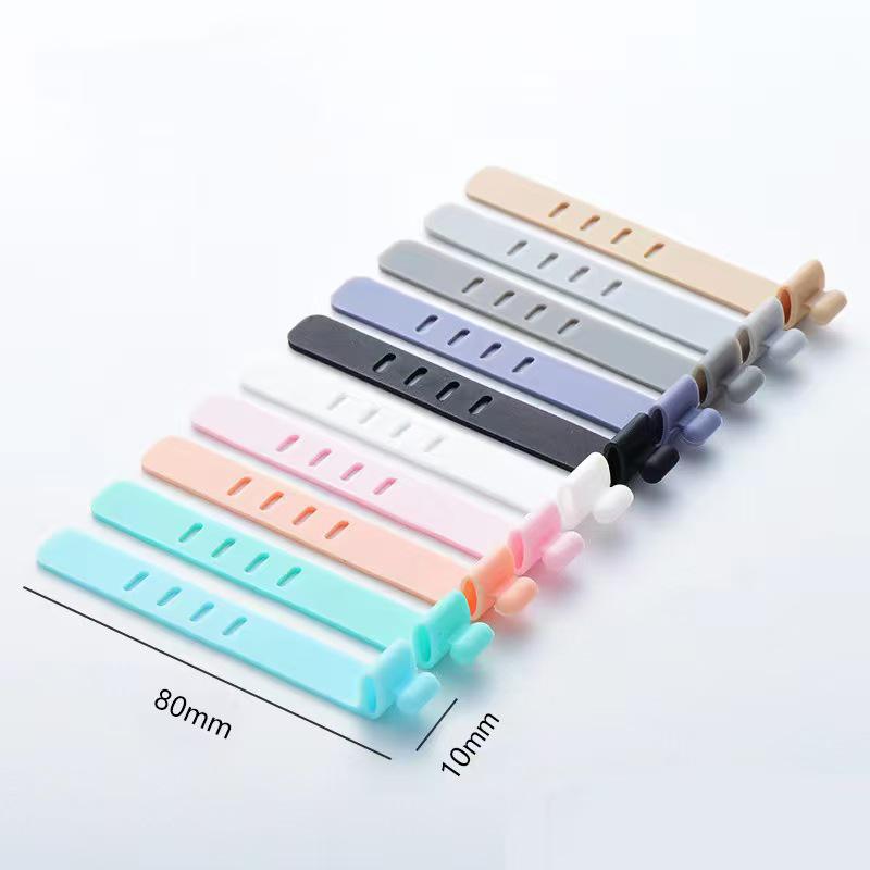Multicolor TPR Silicone Zip Ties: Elastic Self-Locking, Reusable Cable Organizers & Keychain Pendants.