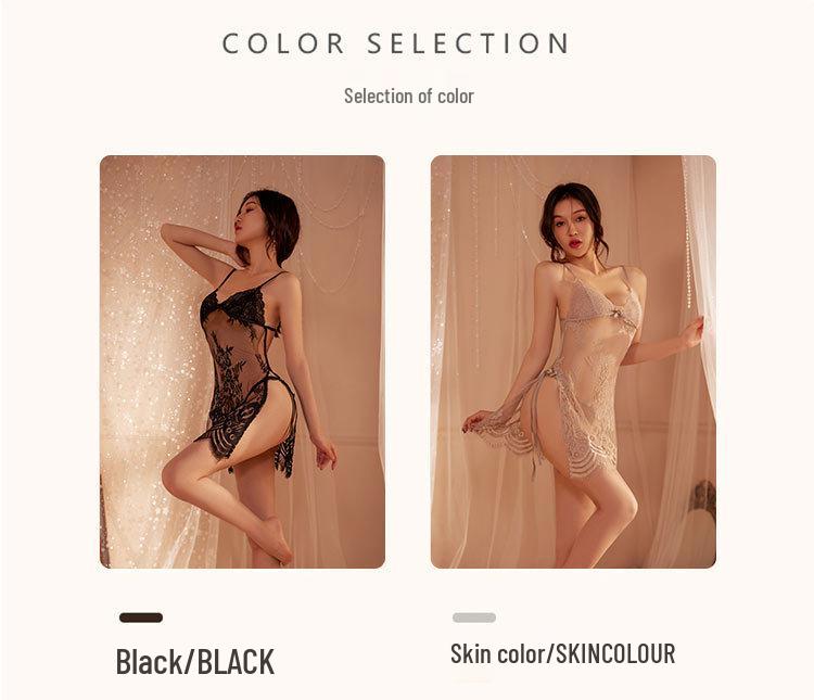 Sinnliches Spitzen-Strapsnachthemd: Verlockende Cut-Out Dessous 646