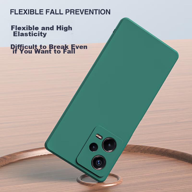 Phone Case for Xiaomi Redmi Note12 Pro, Xiaomi Redmi Note12 Pro Shockproof Silicone Upgraded Lens Case, Matte Finish - Dark Night Green