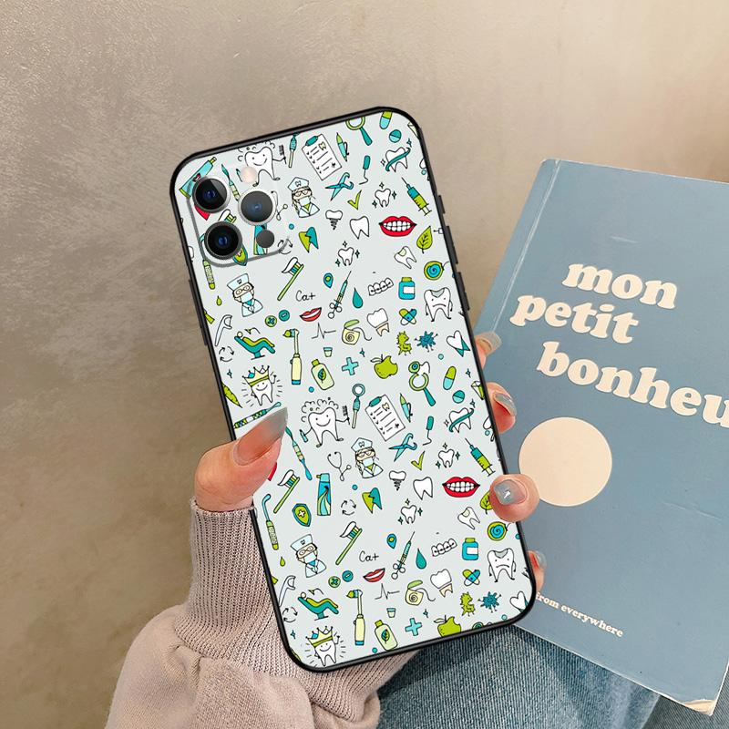 Dentist Tooth Dental Hygienist Case For iPhone 17 Air 16 15 14 13 11 12 Pro Max 13 mini XR 15 16 Plus 16e Back Cover Shell