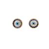 Fashion K Blue Devil'S Eye Necklace Circle Eye Earrings Simple Zircon Stud Earrings Premium Sense Earrings
