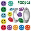 500-Sheet Cartoon Smiley Face Sticker Roll for DIY Decoration & Envelope Sealing