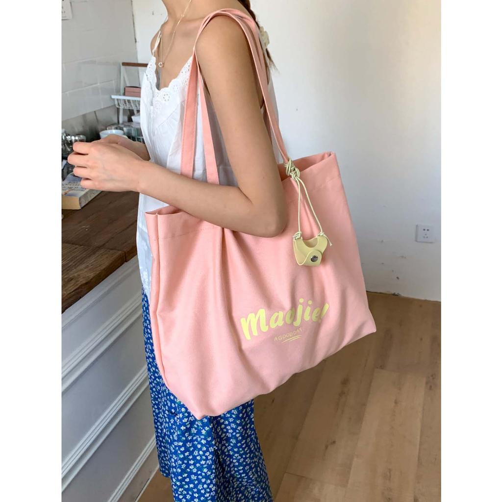 Foreign Trade Original Canvas Bag Female Large Capacity Versatile Simple Single Shoulder Shopping Bag College Student Tote Bag