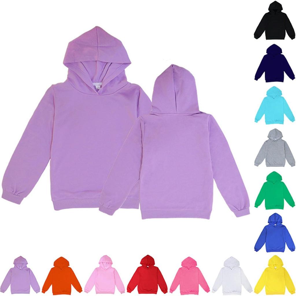 Children's Fashion Solid Color Pullover Casual Versatile Hoodie Sweatshirt