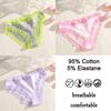 FINETOO 3PCS/SET Women Cotton Printing Panties Seamless Lace Panties Low Rise Briefs Comfortable Sexy Lingerie Intimates Panties