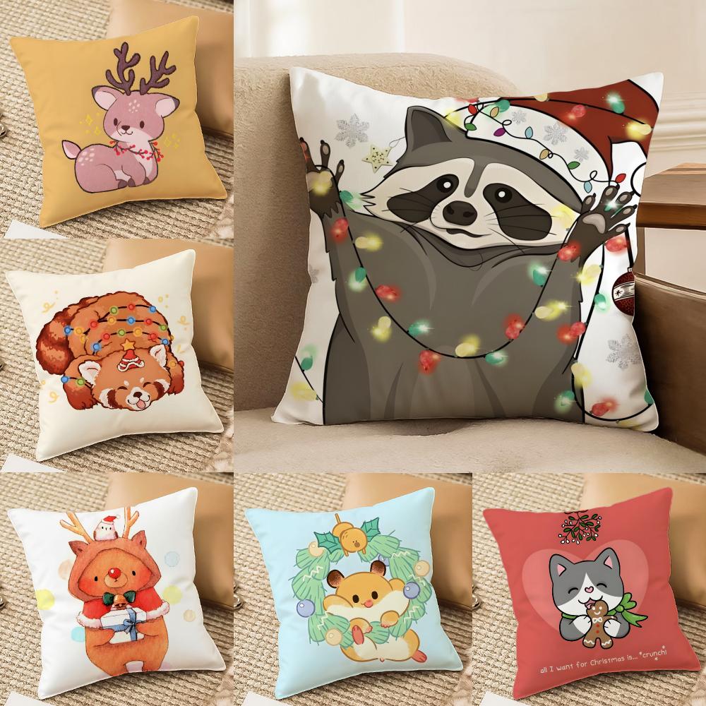 Funny Animals On the Internet Cushion Cover DoubleSided Plush Sofa Cushion Covers Organic Breathable Invisible Zipper