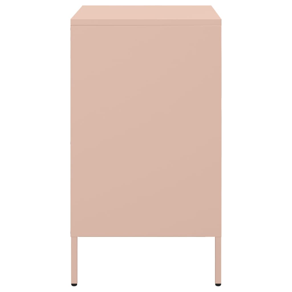 Nightstands 2 Pcs. Pink 36 X 39 X 68 Cm Steel