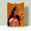 Singer K-Kali Uchis Throw Lightweight 240g Flannel Blanket Soft Skin-friendly for Summer Cooling