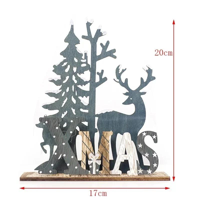 Wooden Elk Christmas Decoration for Home Splice Deer Xmas Ornaments Kids Gift for Home Christmas Party Decorations