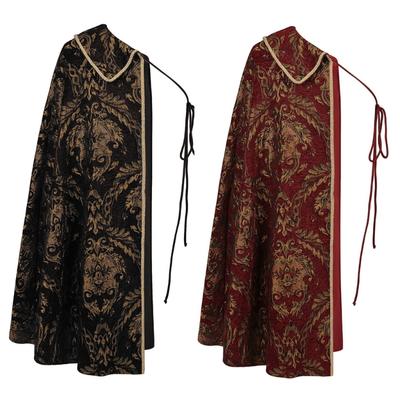 Mittelalterliche Renaissance Umhang mit halber Schulter Vintage-Stil Kostümumhang mit abnehmbarem Riemen für Themenpartys, historische Nachstellung