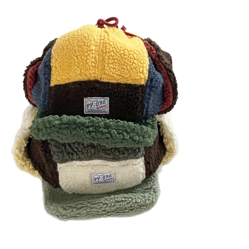 Lamb Velvet Color Matching Cute Lei Feng Hat for Men and Women Outdoor Skiing and Riding Autumn and Winter Thickened Warm Flying Hat Trendy