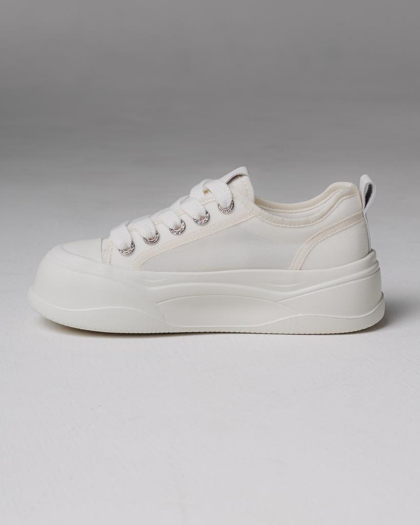 Кроссовки на платформе Suny Liana 2281 36 молочные текстиль