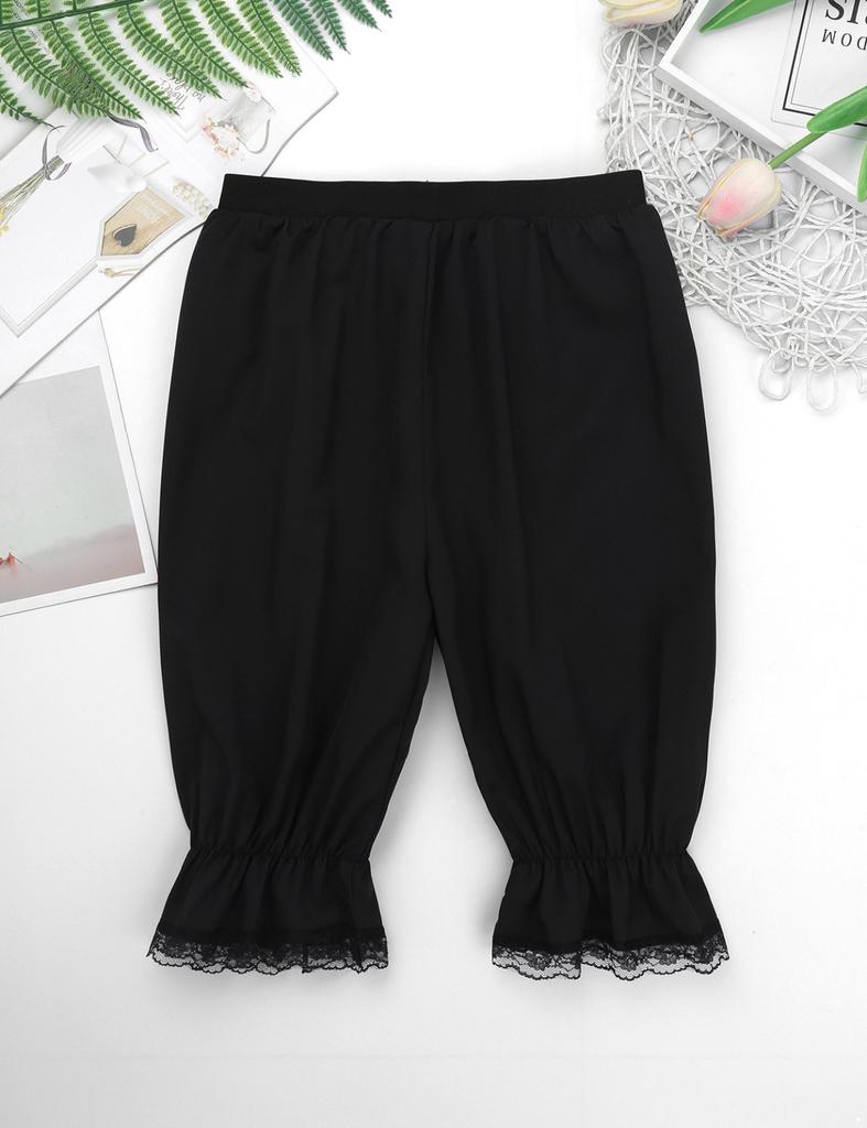 Calças Vitorianas Cosplay para Meninas, Cor Sólida, Renda, Calções Bombacha, Roupa Íntima para Vestido de Dança