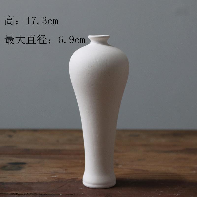 Unglazed Ceramic Vase Nordic Minimalist, Creative DIY Pottery for Home Decor, White Bisque Flower Holder Photo Prop