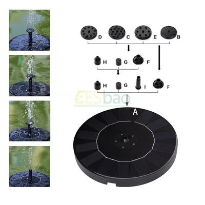 Fântână Solară cu 6 Duze 1W/1.4W/2.5W Potrivită pentru Grădini Bazine pentru Păsări Iazuri Piscine Acvarii de Exterior și Curte