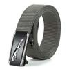 Men'S Toothless Automatic Buckle Woven Canvas Belt Belt Casual Nylon Tactical Pants Belt Military Training Outdoor Belt