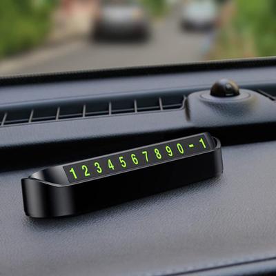 Tarjeta de estacionamiento temporal luminosa para automóvil, placa de número de teléfono, pegatina de parada de estacionamiento, accesorios para automóviles
