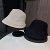 New retro simple bucket hat women's autumn and winter face small cotton and linen basin hat big head circumference versatile bucket hat