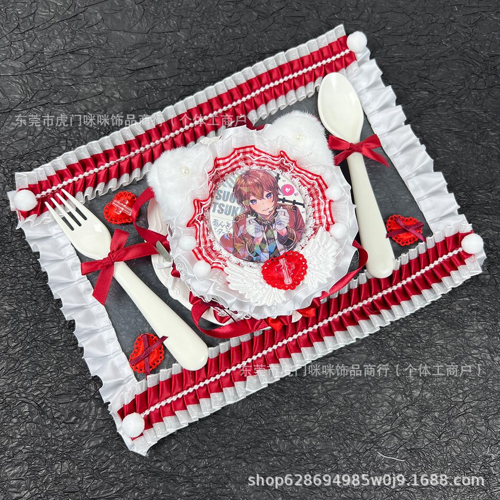 Dinner Plate Finished Pain Board Pain Bandaging Board White Gu Mei Self-push Cake Bar Knife and Fork Pain Board Photo Props