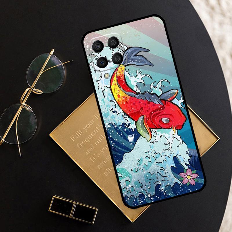 Tattoo Japanese Koi Dragon Wave For Samsung Galaxy M11 M21 M31 M12 M13 M14 M15 M35 M55 M34 M54 M33 M53 M32 M52 M06 M16 Case