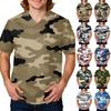 Heren Scrubs Camouflageprint V-hals Scrubs Tops Comfortabele Scrubs Uniformen voor Mannen Uniformen & Scrubs